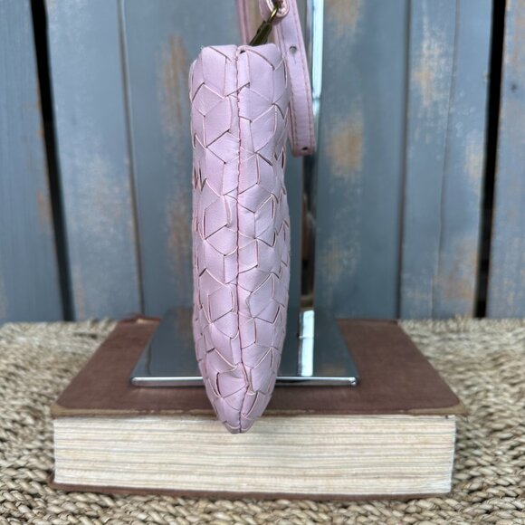 Madewell The Puff Woven Leather Crossbody Bag Subtle Blossom Pink - Picture 3 of 15